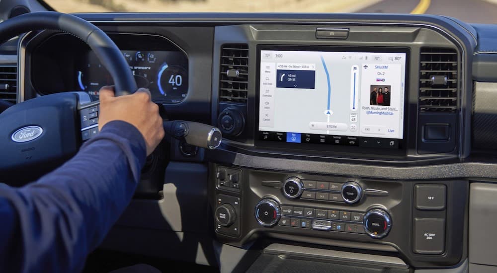 Black dash in a 2026 Ford F-250 Super Duty.