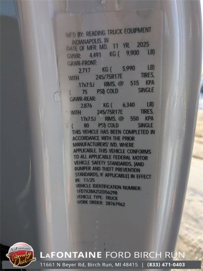 2025 Ford F-250SD XL 8' READING ENCLOSED SERVICE BODY