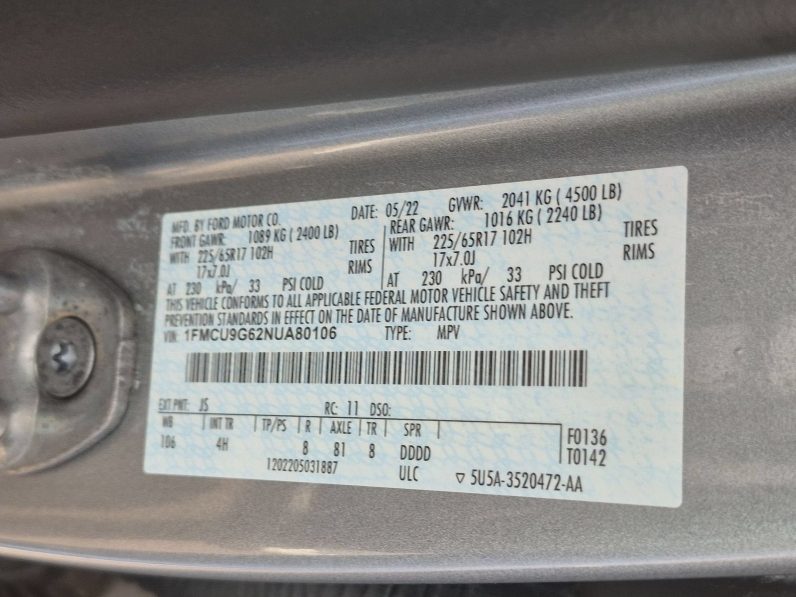 2022 Ford Escape SE AWD