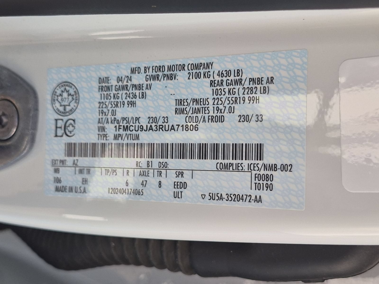 2024 Ford Escape Platinum AWD