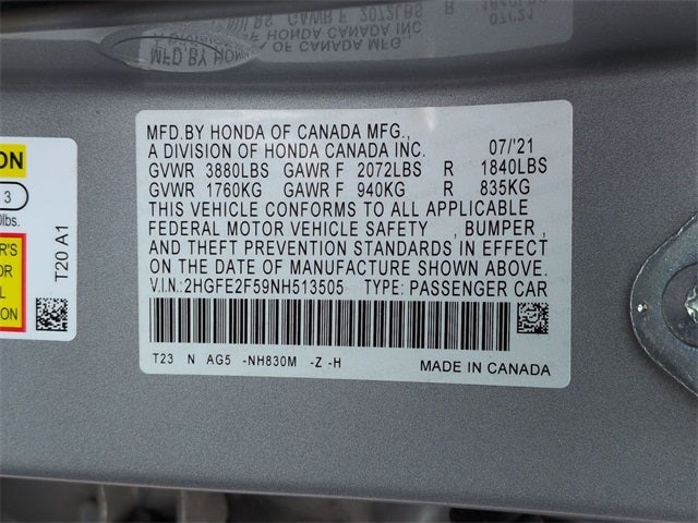 2022 Honda Civic Sport