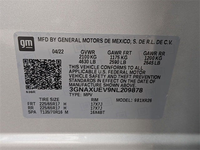 2022 Chevrolet Equinox LT w/ DISABILITY HAND CONTROLS