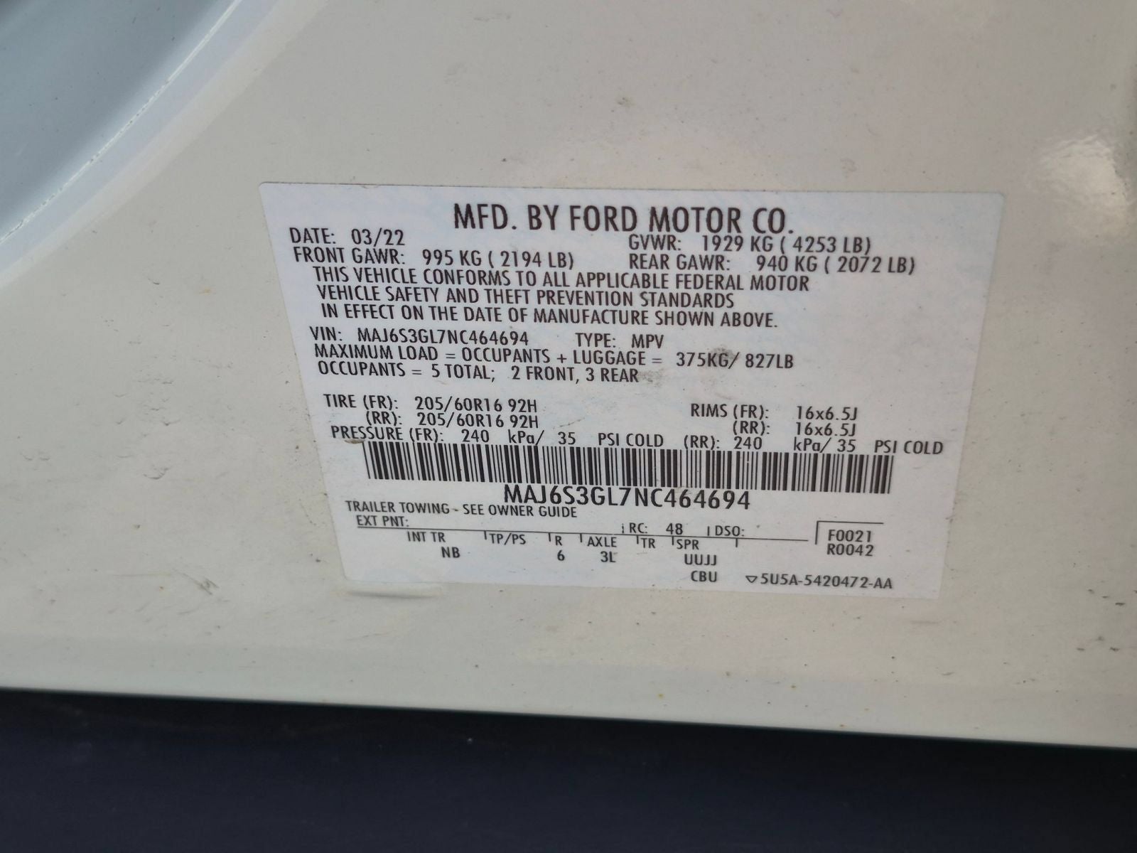 2022 Ford EcoSport SE 4X4