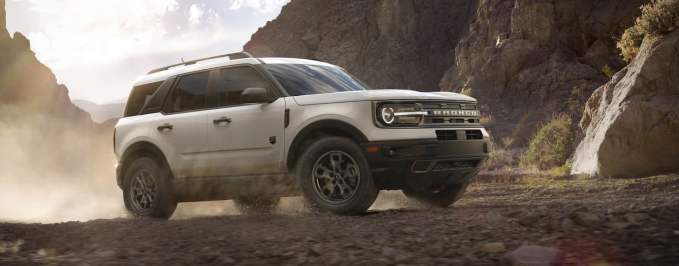 White 2021 Ford Bronco Sport parked off-road