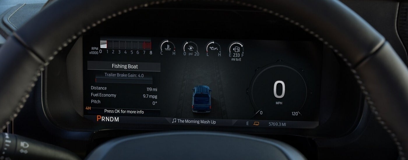 Digital instrument cluster in a 2025 Ford F-150.