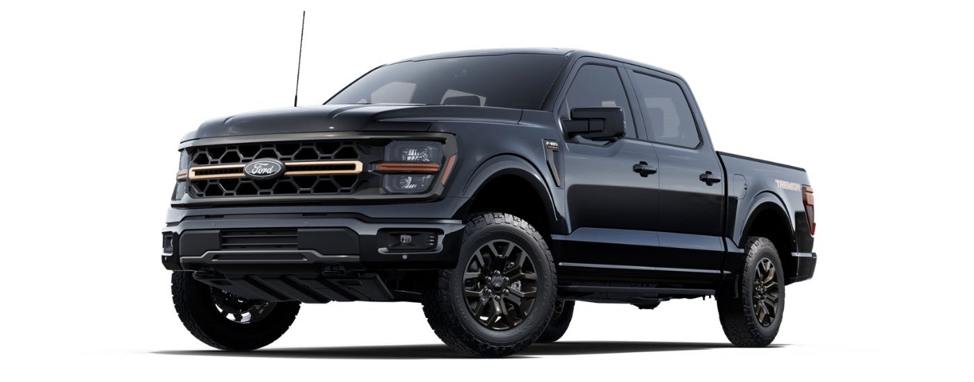 Black 2025 Ford F-150 Tremor angled left.
