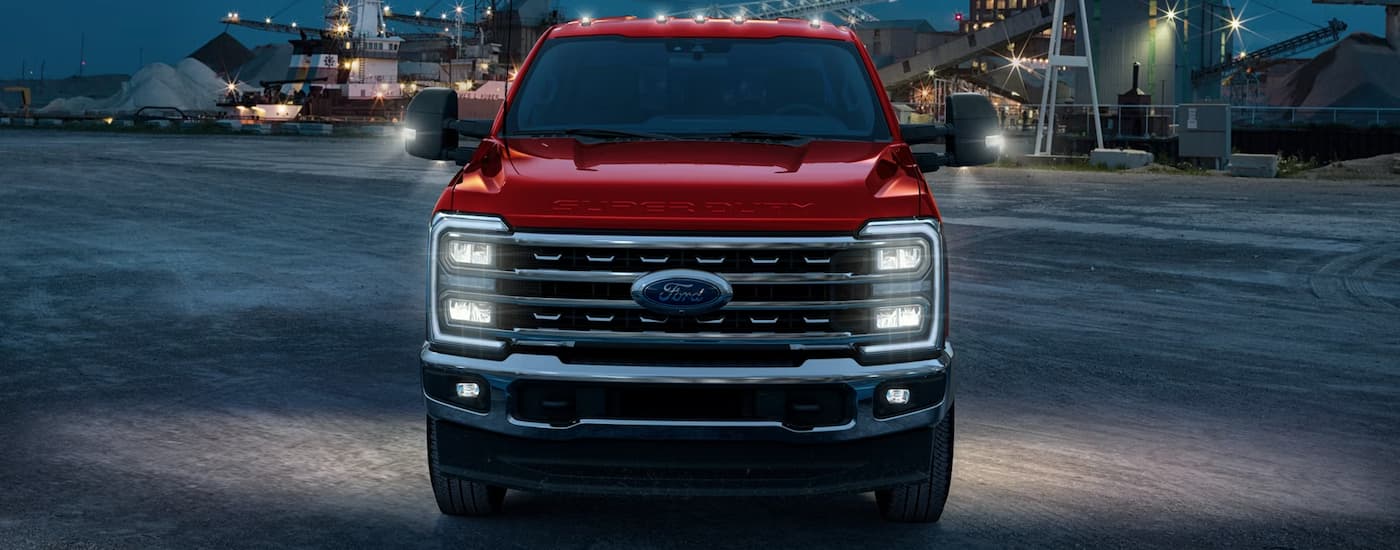 Red 2026 Ford F-350 Super Duty parked on 